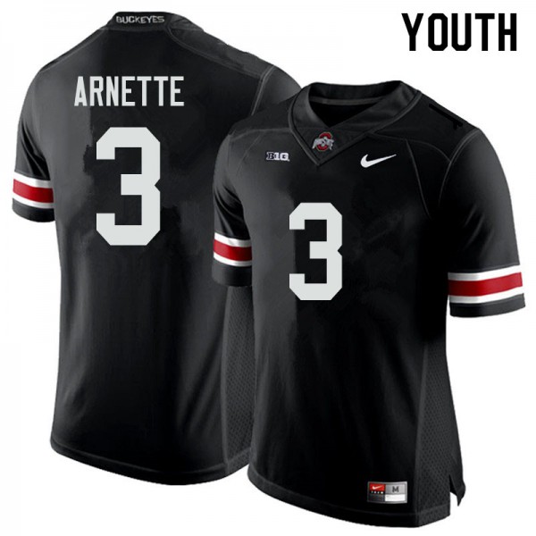 Ohio State Buckeyes #3 Damon Arnette Youth Football Jersey Black OSU33412